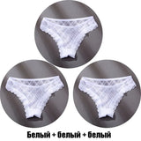 Floral Lace Women's Panties Female Hollow Out Mesh Briefs Transparent Low Rise Underwear Ladies Big Size Lingerie