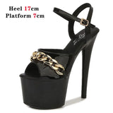 2022 New Brand Women Sandals Summer Shoes Sexy Thick High Heels Platform Dress Party Wedding Shoes Woman Pumps Stripper
