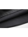 Faux Leather Sexy Black Spaghetti Strap Mini Dresses Women High Waist Hollow Out Design Backless Loose Party Club Midi