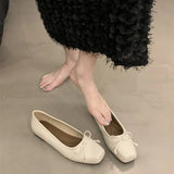 Zingj Single Shoe Shallow Bow Spring 2024 New French Gentle Night Wind Flat Scoop Shoes Women's