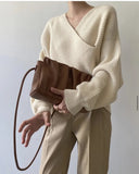 Zingj Autumn And Winter Korean Version Of Personality, Foreign Style, Fashion, Pure Color, Cross Bat Sleeves, Sweaters And Women's