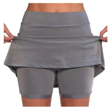 Solid Color Medium Waist Skirt, Exercise Yoga, Three-Point Shorts, Skirt