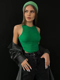 Solid Tank Tops Women Skinny O-Neck Sleeveless Body-Shaping Undefined All-Matching Vest Female Streetwear