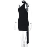 Black Drape Bandage Mini Dress- Outfit