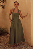 Zingj 2024 New Female Fashion Temperament Wide Sling Hanging Neck Show Back