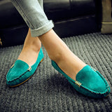 Zingj Version Of Women 2023 Spring And Autumn Shallow Mouth Bean Shoes Flat Heel Single Shoes Women A Foot Pedal Women's Shoes Lazy Shoes Large Size Shoes- Outfit