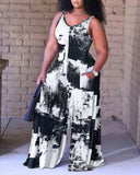 Large-Size Women's Wear New Fashion Printed Loose Suspenders