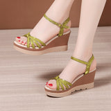 Heel Sandals Summer 2023 New Muffin Thick Bottom Waterproof Table With Frosted All Kinds Of Large Size Women's