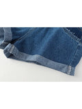 Denim Shorts Vintage Chic Black Ladies Hot Short Pants High Waist Y2K Harajuku Streetwear Loose Blue Wide-leg Jeans