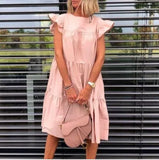 New Women Summer Sundress Holiay Vintage Ruffled Party Dresses Casual Vestidos Femme Robe Robe Summer Dress
