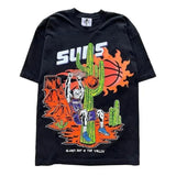 Men's T-Shirt Pure Cotton Street Clothing Animation Leisure Oversized Basketball Printed Short-Sleeved Shirt