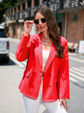 Zingj Women's Wear Station Autumn And Winter Street Solid Color Lapel Long Sleeve Small