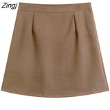 Women Pure A-line Sexy Prevalent Daily Minimalist Ulzzang Fall Basic Preppy Street Style BF Newest Above Knee Ins