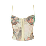 New Waist Keel Three-Dimensional Steel Ring Printed Halter
