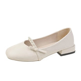Zingj Head Dou Dou Shoes Female Spring 2024 New Shallow Mouth Thick Heel Pedal Two Wear Shallow Mouth Women's Single Shoes Casual Versatile-Outfit