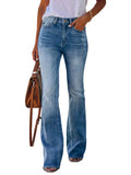 The Monkey Elastic Wide Leg Horn Jeans Woman-Outfit