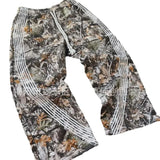 Sales Of 2024 New Summer Branch Camouflage Watercolor Tree Stripes Elastic Waist Straight Wide Leg