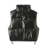Metal Technology Fabric Fashion Down Cotton Vest In