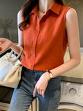 Women Shirt Sleeveless Womens Tops and Blouses Elegant Yellow Blouses for Women Basic Womens Blouses OL Clothes for