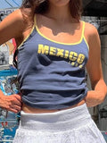 colored vintage cami top with letter