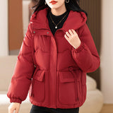 Big Red Cotton-Padded Clothes Female Winter 2024 New Short Loose This Year Hot Style Fashion Foreign Style Of The New Year-Outfit
