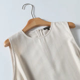 Spring Style Casual Minimalist Elegant Sleeveless