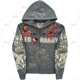 Zingj Popular Hip Hop Zipper Hoodies Men Y2K New Harajuku Vintage Sweatshirts Punk Rock Plus Size Loose Anime Hoodie Cardigan 211-1-Outfit