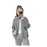 Zingj Color Lazy Wind Double-Headed Zipper Soft Waxy Sweater Autumn New Women's High-Level Versatile Knit