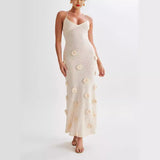 Women's New Sleeveless Dress Three-Dimensional Heavy Industry Knitted Back