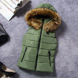 2023 Hooded Vest Women's Horse Clip Women Autumn And Winter Down Vest Women's Winter Vest Women's Down Cotton Vest-Outfit