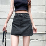 Fashion Jeans Woman Harajuku Skirts Bodycon High Waist Skirt Denim Black Mini Skirt Y2K Jeans Skirt Women Clothes