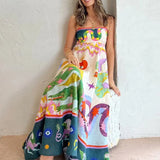 2025 Women's New Temperament Elegant High-Waist Print Slings Casual Fashion