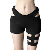 Zingj Summer New Women's Fashion Trend Ins Wind Pull Rope Leggings Tied Waist Slim Shorts-Outfit