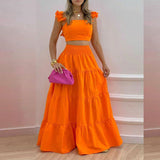 2025 New Commuting Mid-Rise Sexy Sling Swing Skirt Fashion Suit Women Two