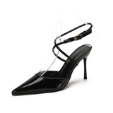 High-Heeled Women 2025 Summer New Bun Head With Temperament Fine And French Pointed