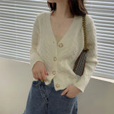 Zingj And Winter New Style Cashmere Fashionable Loose-Fitting V-Neck French Sweater Korean Version Knitted Cardigan Jacket