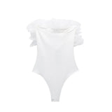 New Spring Women's Wear One-Word Collar Transparent Hard Yarn Laminated Decorative Rib