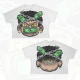 T-Shirt Hip-Hop Fun Cartoon Pattern Printing Oversized T-Shirt Original Gothic Cotton Short