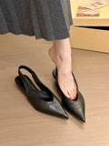 Low-Heeled Apricot-Colored Single-Shoe Fairy Shoes 2025 New Spring And Summer Pointed Skirts With Skirts Late Evening Single