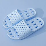 Men Slippers New Hollow Bathing Soft Slippers Non-Slip Bathroom Platform Women Slipper Mute PVC Flip Flops Zapatos