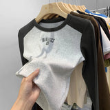 Shoulder T-Shirt Women's Autumn And Winter Long Sleeves 2023 Spring And Autumn New Color Slimming Bottomed Shirt With A Top