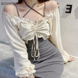 Sets Women Harajuku Korean Fashion Basic 2022 New Design Popular Casual All-match Streetwear V-neck Mini Kawaii