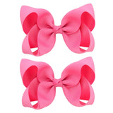 4'' Cute Solid Grosgrain Ribbon Bowknot Hair Clips For Girls Handmade Hairpins Barrettes Headwear Kids Hair