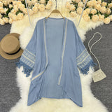 Zingj Style Embroidery Sun-Protected Shirt On The Beach With A Loose Coat Bohemian Tassel Cardigan Elegant Super Fairy