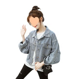 Zingj New Denim Jacket Female Loose Korean Version Of The Retro Web Celebrity Bat Sleeve Student Jacket Fashion-Outfit