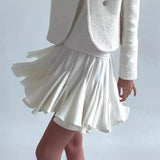 Women's Clothing INS Burst High-Waisted Ponpony Ponhos Side Half-Body Skirt Thin Cash Waist
