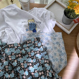 Florals Summer Women Skirts Streetwear Chiffon Elegant Embroidery All Match Loose A-Line Sweet Casual Party