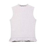 2025 New Women's Street Fashion Folding Decoration Sleeveless Knitting