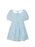 Sweet Dress Women Short Puff Sleeve Y2k Mini Dress Vintage Jacquard Kawaii Clothes One Piece Dresses 2022 Spring