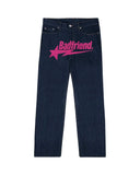 Jeans Badfriend Letter Printed Pants Hip-Hop Baggy Jeans Original Old-Fashioned Punk Street